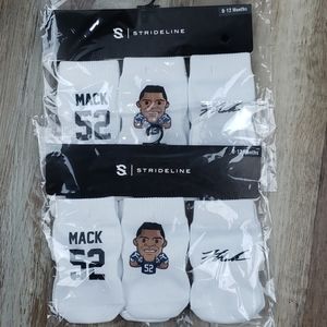 Khalil Mack # 52 Chicago Bears 2 Pack Socks 0-12 M